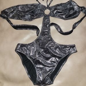 Cloris Murphy Metallic Dots Bandeau Top Monokini